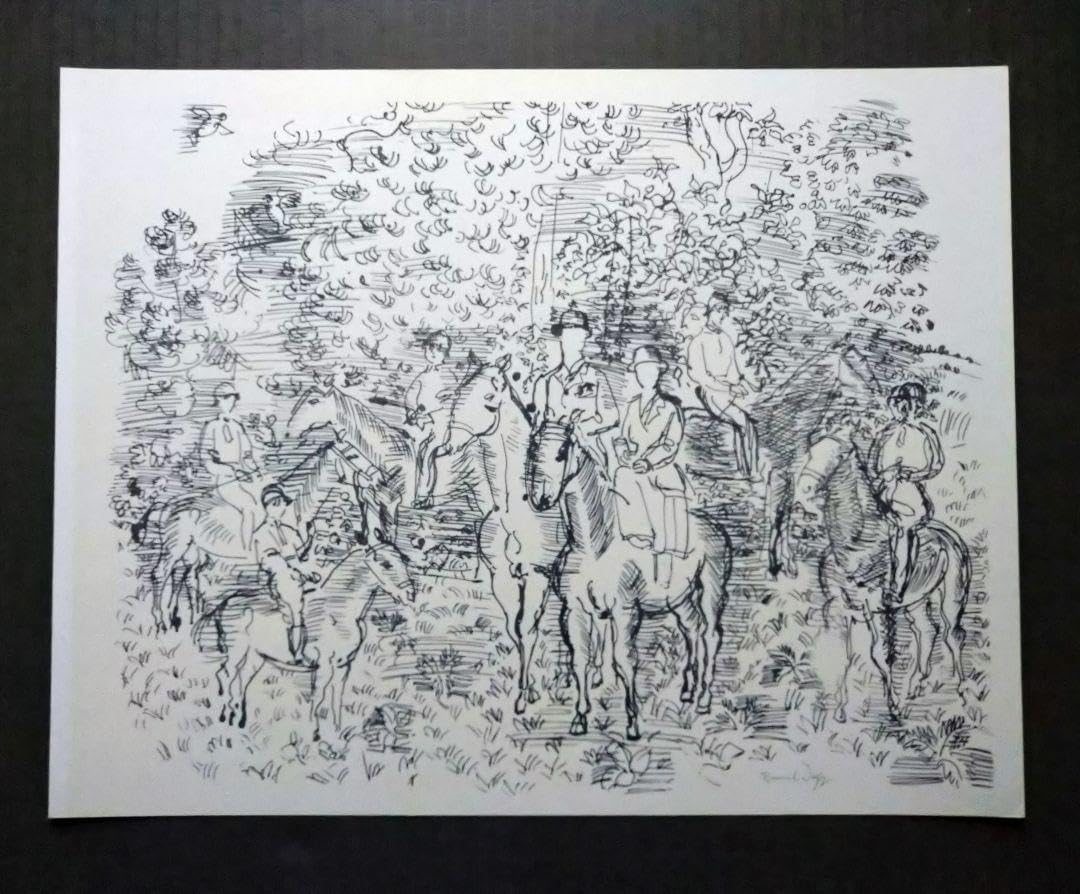 bラウル・デュフィの 乗馬 リトグラフ 本物保証 bラウル デュフィの